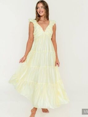 Worth Collective KATY dress in butter yellow